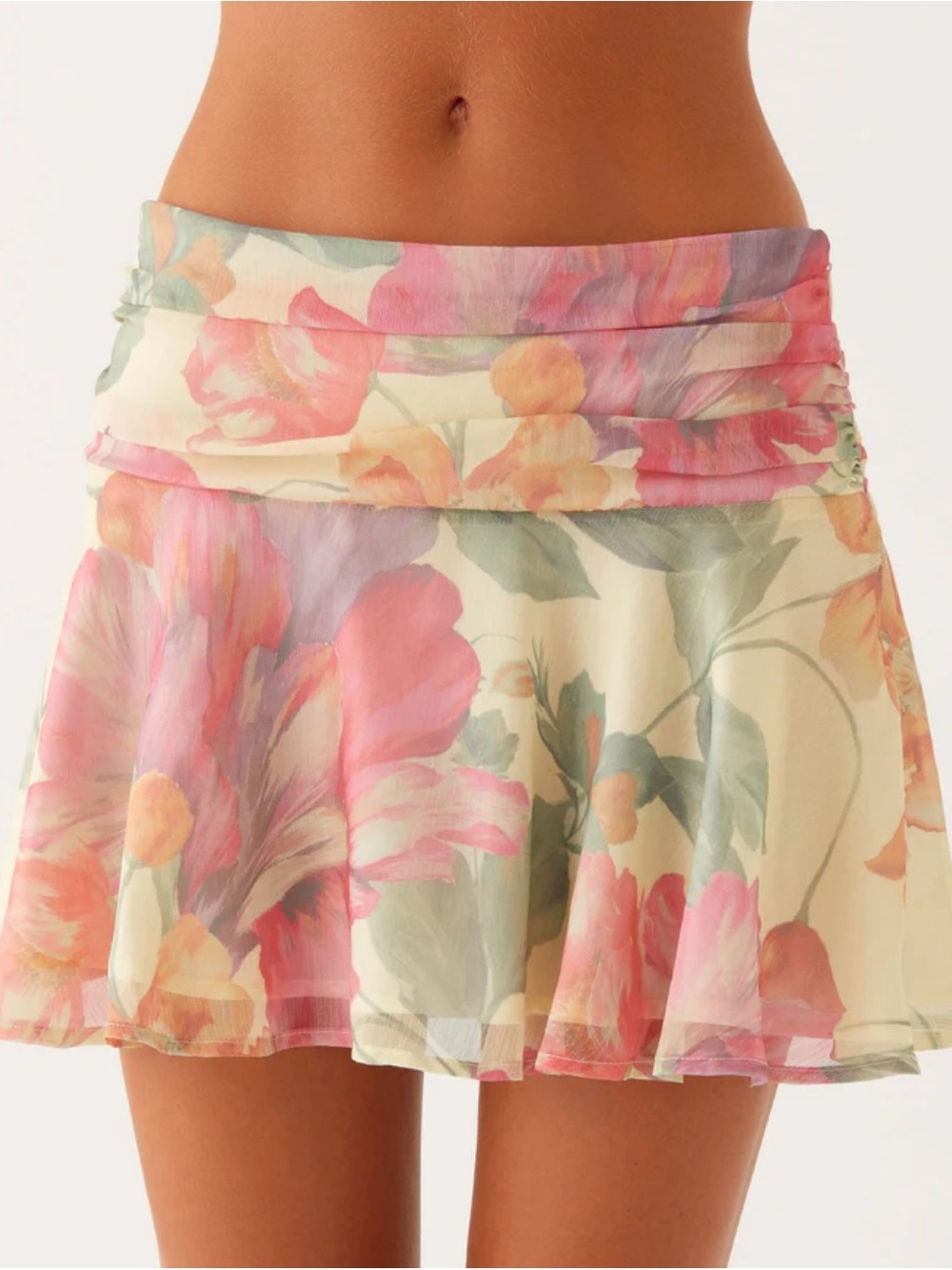 Peppermayo Chemistry Low Rise Mini Skirt Yellow Peony Size US 4